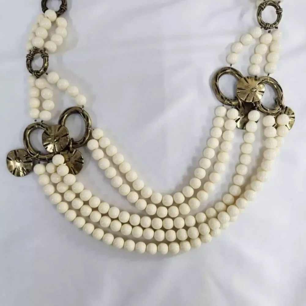 Luxe Rachel Zoe Multi Strand Bead and Charm Necklace NWOT - Picture 3 of 7